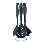 ست کفگیر و ملاقه سیلیکونی مشکی ۷ پارچه عرشیا مدل UL135-3005