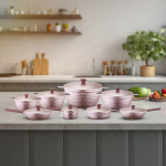 سرویس قابلمه 16پارچه چدن طرح الماسی عرشیا CO110-3302 - تصویر 2