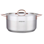 سرویس قابلمه 8 پارچه استیل دسته مسی عرشیا مدل SS064-3000 - تصویر 3