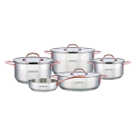 سرویس قابلمه ۹ پارچه استیل دسته مسی مدل SS064-3175