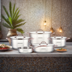سرویس قابلمه ۹ پارچه استیل دسته مسی مدل SS064-3175 - تصویر 3