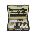 سرویس چاقوی استیل دسته مشکی ۳۲ پارچه عرشیا مدل K50-2924