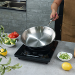 ماهی تابه تک دسته بدون درب استیل 30 سانتی عرشیا SS160-3568 - Image 3