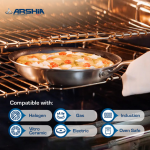 ماهی تابه تک دسته بدون درب استیل 30 سانتی عرشیا SS160-3568 - Image 6