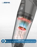 جارو پرتابل بدون تی مشکی قرمز کابل 8 متر مدل 3725 - تصویر 4