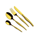 سرویس قاشق و چنگال استیل عرشیا ۱۳۳ پارچه طلایی با جعبه چوبی مدل TM145GGS-2811