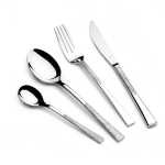 سرویس قاشق و چنگال استیل عرشیا ۸۶ پارچه نقره‌ای مدل TM762S-3044