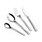 سرویس قاشق و چنگال استیل مات نقره‌ای ۸۶ پارچه عرشیا مدل TM762M-3042