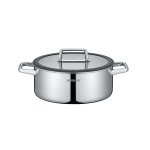 ماهیتابه استیل لیزری دو دسته عرشیا به‌همراه درب شیشه‌ای ۲۸ سانتی‌متر مدل SS050-3341
