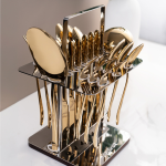 سرویس قاشق و چنگال ۲۶ پارچه عرشیا مدل TM1401S-3481 به‌همراه استند - تصویر 4