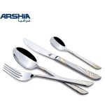 قاشق و چنگال 12 پارچه عرشیا طلایی نقره‌ای مدل TM064GS-2129