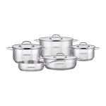 سرویس قابلمه و ماهیتابه استیل ۹ پارچه عرشیا مدل SS339-3842