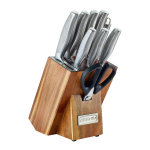 سرویس چاقوی استیل ۱۰ پارچه عرشیا با بلوک چوبی مدل K259-3202