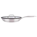 ماهیتابه استیل سه‌لایه 28 سانت عرشیا مدل SS194-3965 درب‌دار