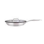 ماهیتابه استیل سه‌لایه 20 سانت عرشیا مدل SS194-3961 درب‌دار